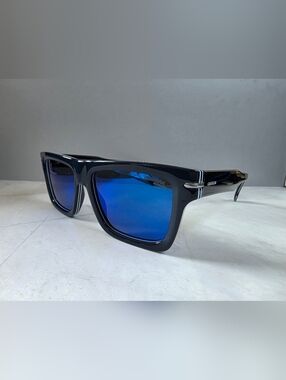 Carrera Black Frame Sunglasses with Blue Mirrored Lenses